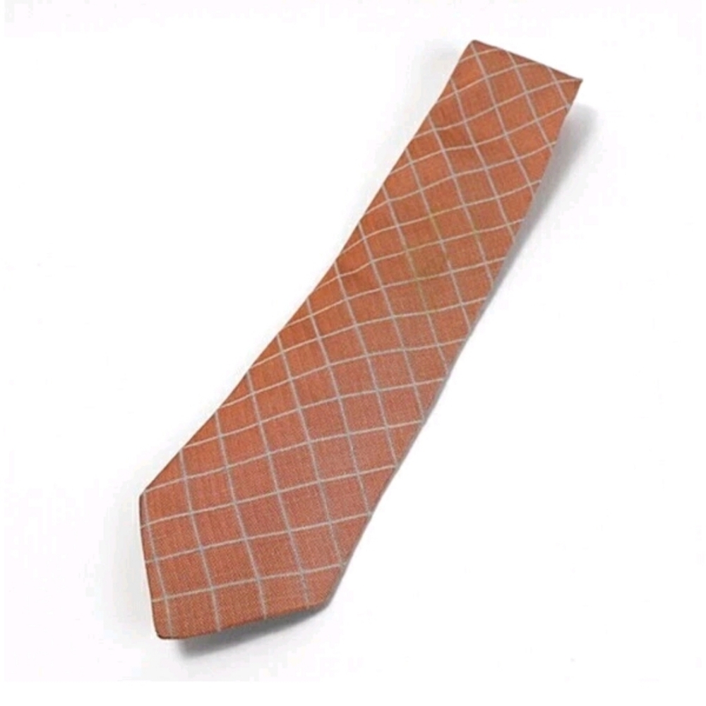 BRAND NEW MEN'S AUTHENTIC DUNHILL SILK LINEN ORANGE NECK TIE $345 ENGLAND